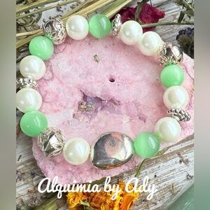 Alquimia Green and Silver Beaded Bracelet